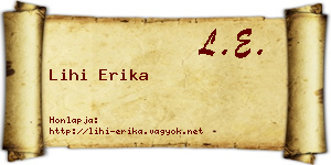 Lihi Erika névjegykártya